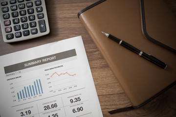 Showing business and financial report. Accounting
