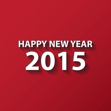 Vector Modern red simple Happy new year 2015 card.