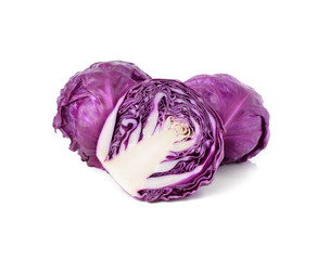 Fototapeta premium red cabbage on white background