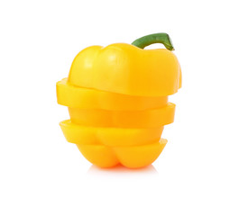 Naklejka na ściany i meble Sliced yellow pepper isolated on white