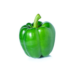 Green pepper on white background