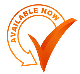 available now symbol validated orange