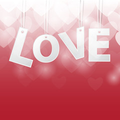 Heart Paper Sticker With Shadow Valentine's day vector illustrat