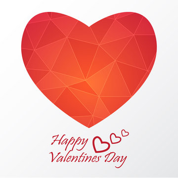 Heart Paper Sticker With Shadow Valentine's day vector illustrat