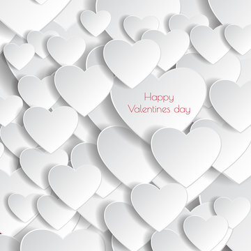 Heart Paper Sticker With Shadow Valentine's day vector