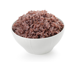 rice berry  in bowl on white background