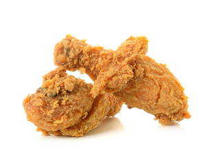 fried chicken on white background