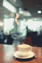 Coffee cup in coffee shop