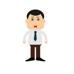 illustration of business man in vector giving presentation