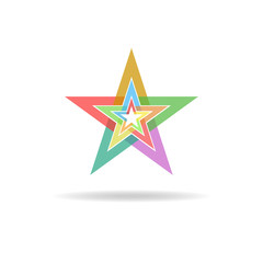 Obraz premium Business flat logo design, concept colorful stars