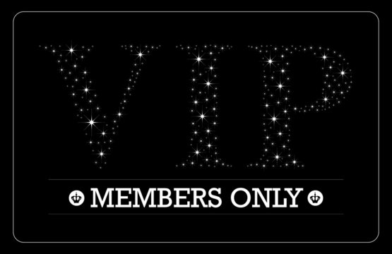 VIP Members only card VIP letters in bright stars design