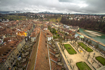Fototapeta na wymiar Panorama view of Bern from the cathedral