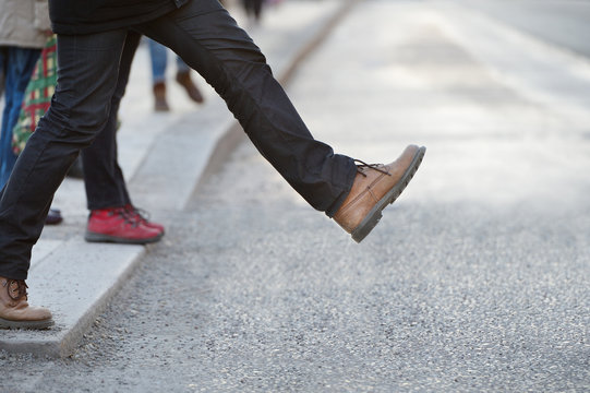 Man moving forward, determined