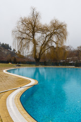 Swimming pool during a dead season