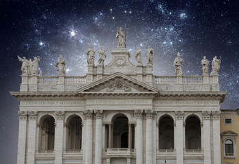 Fototapeta na wymiar Jesus and apostles under stars