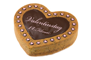 Schokoladenkuchen in Herzform - Valentinstag