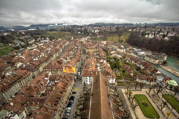 Obraz premium Panorama view of Bern from the cathedral