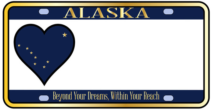 Alaska State License Plate