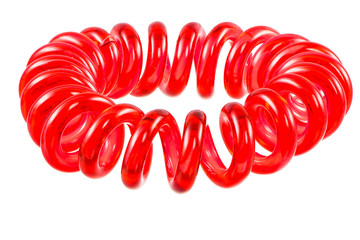 Isolated Elastic Red Spiral Hari Tie