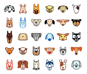 Breed dog collection icon, vector.