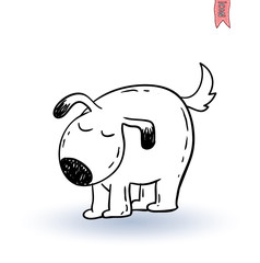 dog icon - illustration.