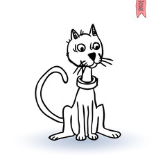 cat icon, vector illustration