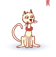 cat icon, vector illustration