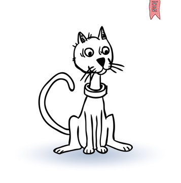 cat icon, vector illustration