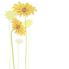 Sketching floral, vector background.