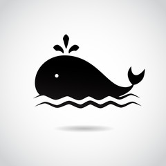 Whale vector icon.