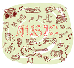 Music symbols - doodles collection