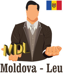 Moldova national currency Moldovan leu symbol representing money