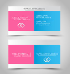 Business card design set template for company corporate style.