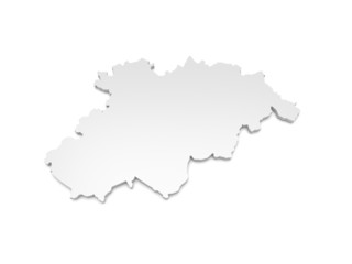 Fototapeta premium 3D Karte Landkreis Erzgebirgskreis
