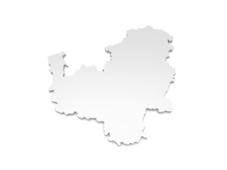 Fototapeta na wymiar 3D Karte Landkreis Leipzig