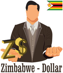 Zimbabwe national currency symbol  dollar representing money and