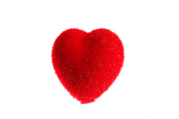Naklejka na ściany i meble decorative one red heart ornament for Christmas or New Year tre
