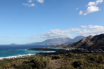 Fototapeta na wymiar Stormy day in Mirabello Bay, Northern Crete