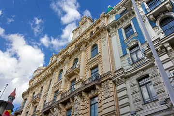 Fototapeta na wymiar Art Nouveau Palace in Riga, Latvia