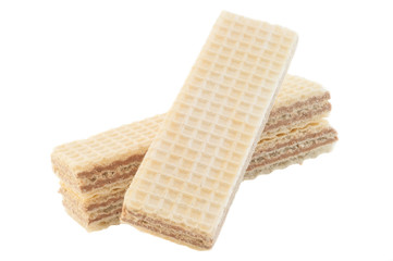 beautiful macro of three hazelnuts wafer