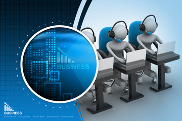 Businessman with a laptop, team work concept