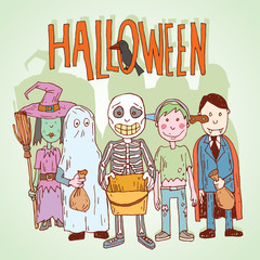 Halloween trick or treat. vector illustration