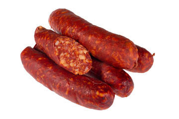 Sausages isolated on white background