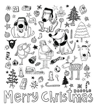 Doodle Christmas element. vector illustration.