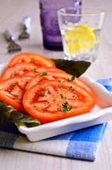 Appetizer of chopped tomatoes