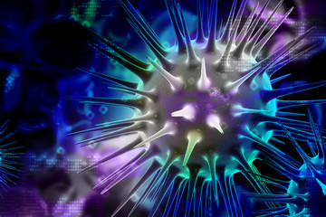 Digital illustration of a virus in abstract background