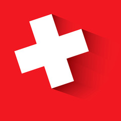 Obraz premium swiss flag background with shadow