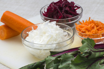 Fresh and healthy  - beetroot, carrots, and white turnip