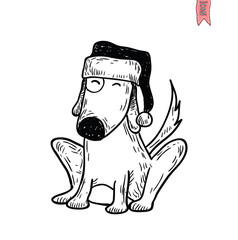 dog christmas icon - illustration.