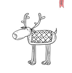 Reindeer Christmas vector illustration.